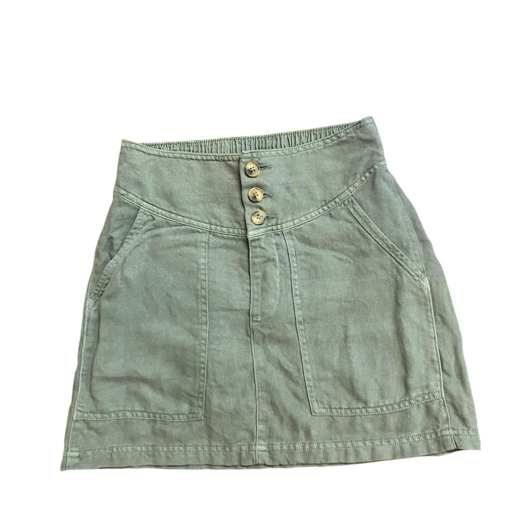 Green Button-Front Aerie Mini Skirt Size XS Cute, Comfy 
Casual Trending Now